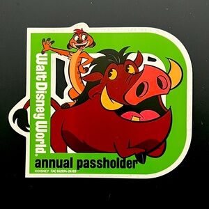 Disney Annual Passholder Magnet Pumbaa Timon
